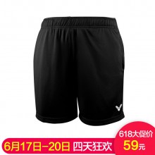 胜利VICTOR 男女款羽毛球裤 运动短裤 柔软舒适R-6299C
